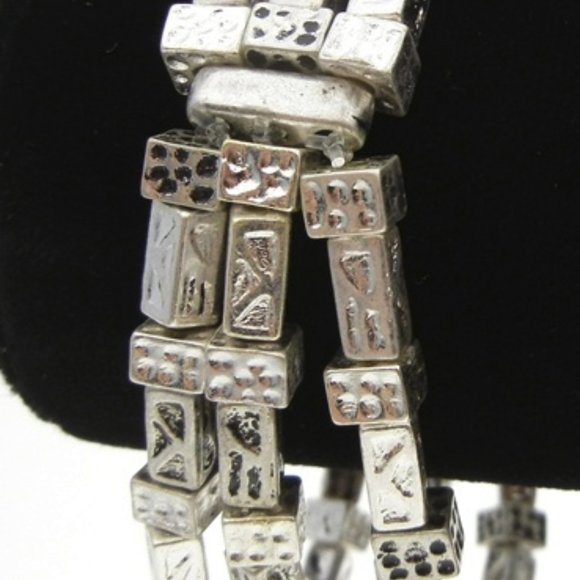 Chicos 3 Strand Silver Stretch Bracelet NWT - Picture 2 of 3